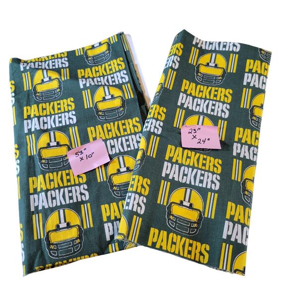 Green Bay Packers Fabric 3 Piece NFL Licensed 1994 Cotton 2yd + Remnants Vintage - Picture 13 of 16
